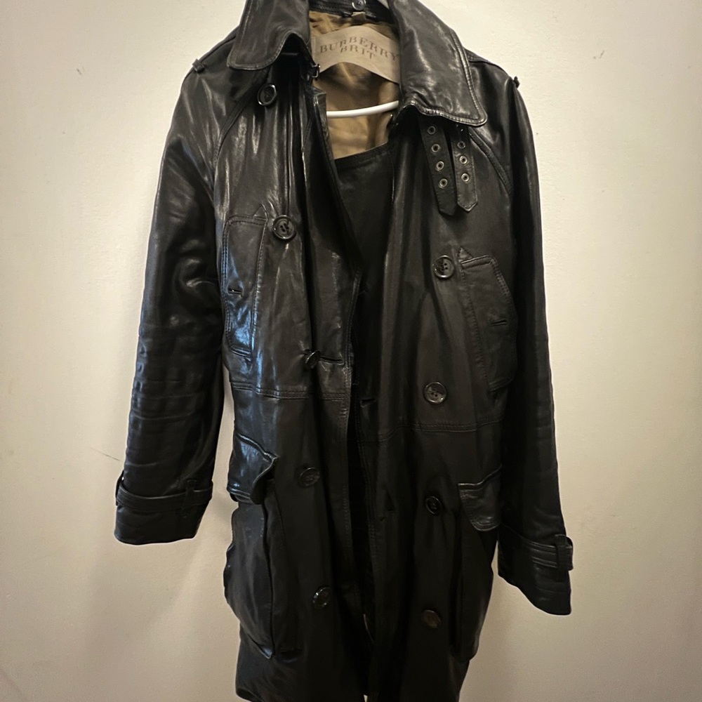 Burberry Black Leather Men's Jacket